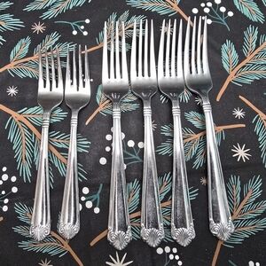 7 Pieces Of CAMBRIDGE STAINLESS FLATWARE CBS127 Salad, Dinner Forks